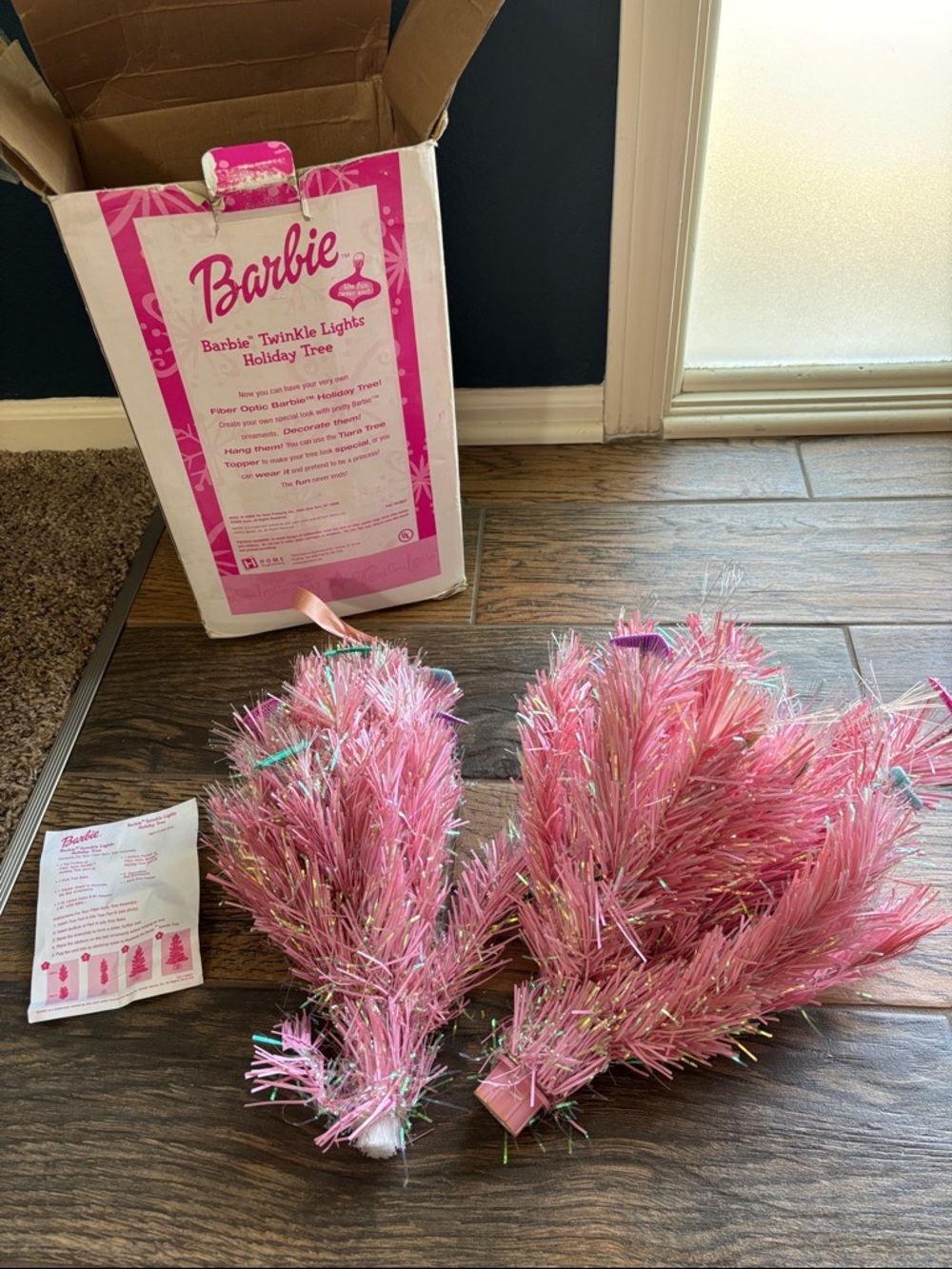 Barbie Pink Iridescent Holiday Christmas Tinsel Tree
